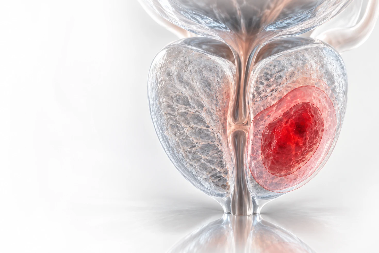 Prostate rendering with a red highlighted region.